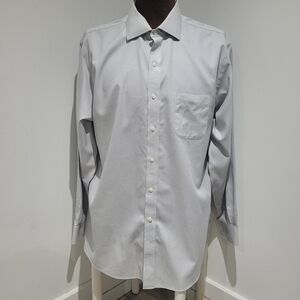 Brooks Brothers Men's Regent Fit Cotton Non-Iron Button Down Dress Shirt 17 Gray